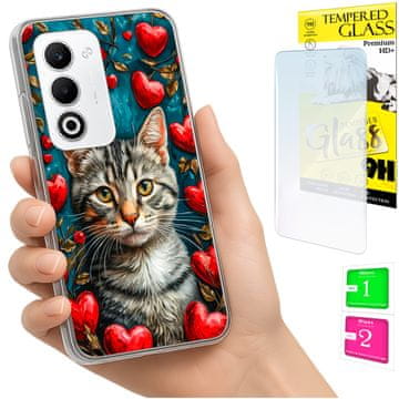 shumee Ovitek za Oppo A5 5G FOTO zadnja stran grafike mucek + 9H steklo