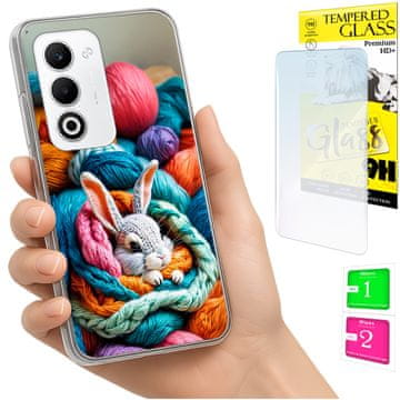 shumee Ovitek za Oppo A5 5G FOTO zadnja stran grafike zajec + 9H steklo