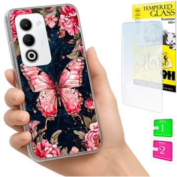 shumee Ovitek za Oppo A5 5G FOTO zadnja stran grafični metulj + 9H steklo