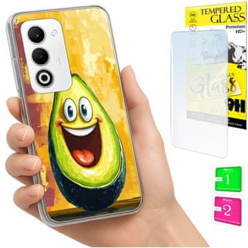 shumee Ovitek za Oppo A5 5G FOTO na hrbtni strani z grafiko in avokadom + 9H steklo