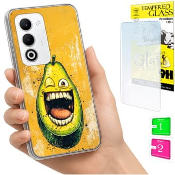 shumee Ovitek za Oppo A5 5G FOTO na hrbtni strani z grafiko in avokadom + 9H steklo