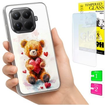 shumee Ovitek za Xiaomi 15T Pro FOTO zadnja stran grafike medvedek + 9H steklo