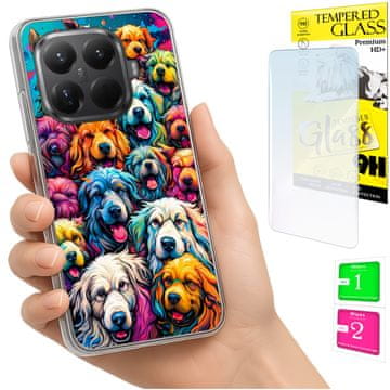 shumee Ovitek za Xiaomi 15T Pro FOTO zadnja stran grafike psi + 9H STEKLO
