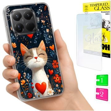 shumee Ovitek za Xiaomi 15T Pro FOTO zadnja stran grafike mucek + 9H STEKLO