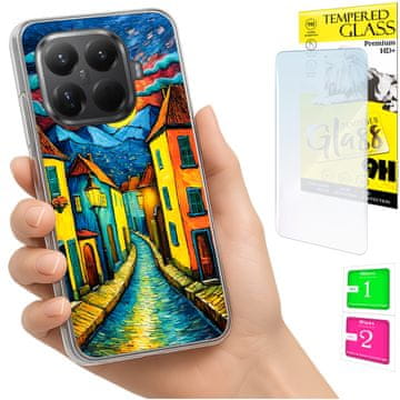 shumee Ovitek za Xiaomi 15T Pro FOTO zadnja stran grafičnega umetniškega ohišja + 9H STEKLO