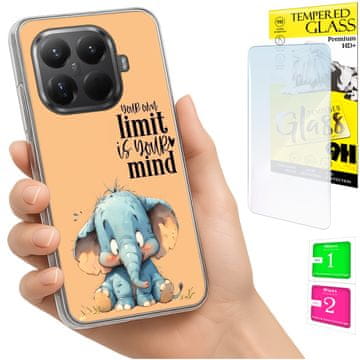 shumee Ovitek za Xiaomi 15T Pro FOTO zadnja stran grafike slon + 9H steklo