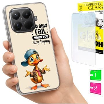 shumee Ovitek za Xiaomi 15T Pro FOTO zadnja stran z račjo grafiko + 9H steklo