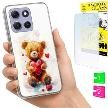 shumee Ovitek za Motorola Moto G86 Power FOTO ovitek z medvedkom + 9H steklo