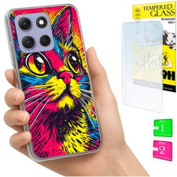 shumee Ovitek za Motorola Moto G86 Power FOTO ovitek z zadrgo in 9H steklom