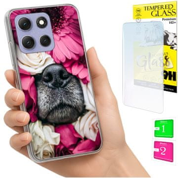 shumee Ovitek za Motorola Moto G86 Power FOTO ovitek za hrbtno stran psa + 9H steklo