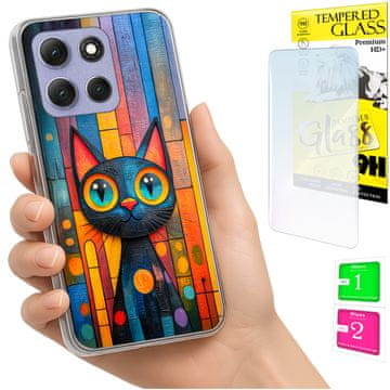 shumee Ovitek za Motorola Moto G86 Power FOTO ovitek z zadrgo in 9H steklom
