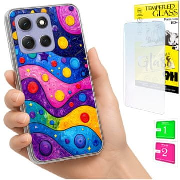 shumee Ovitek za Motorola Moto G86 Power FOTO ovitek valovi + 9H steklo