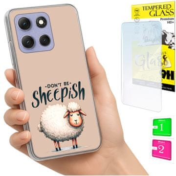shumee Ovitek za Motorola Moto G86 Power FOTO ovitek Sheep 9H STEKLO