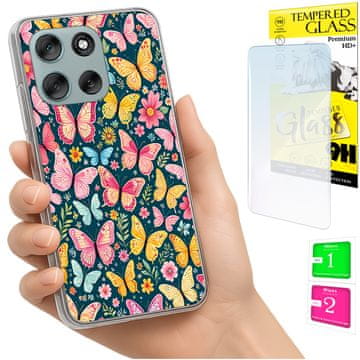 shumee Ovitek za Motorola Moto G56 FOTO zadnja stran grafike metulji + STEKLO