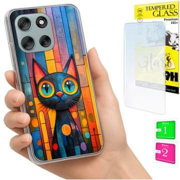 shumee Ovitek za Motorola Moto G56 FOTO zadnja stran grafike mucek + STEKLO