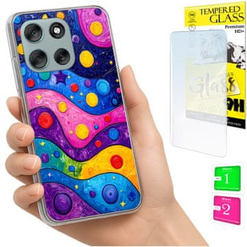 shumee Ovitek za Motorola Moto G56 FOTO zadnja stran grafike valovi + STEKLO