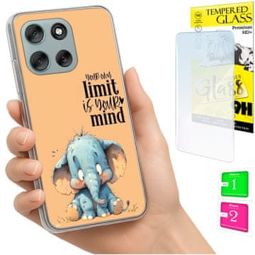 shumee Ovitek za Motorola Moto G56 FOTO ovitek grafični slon + STEKLO