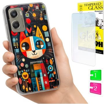 shumee Ovitek za Motorola Moto G06 / G06 Power, zadnja stran, ovitek Cat + STEKLO