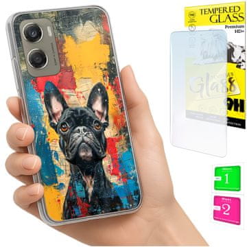 shumee Ovitek za Motorola Moto G06 / G06 Power - zadnji ovitek s psom + STEKLO