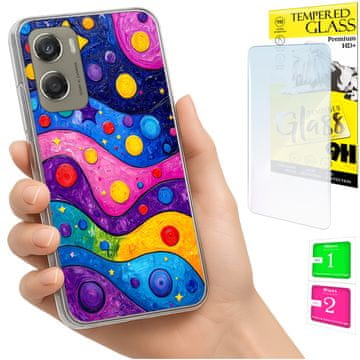 shumee Ovitek za Motorola Moto G06 / G06 Power - zadnji ovitek Waves + STEKLO