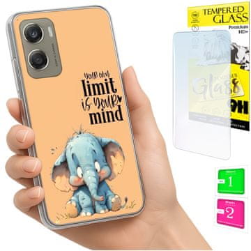 shumee Ovitek za Motorola Moto G06 / G06 Power - zadnji ovitek slon + steklo
