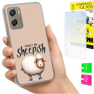 shumee Ovitek za Motorola Moto G06 / G06 Power - zadnji ovitek z ovco + steklo
