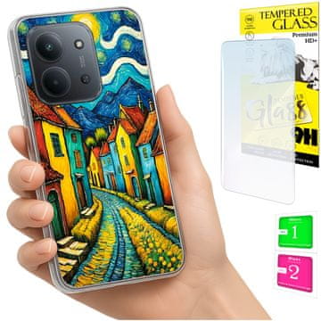 shumee Ovitek za Xiaomi Redmi 15C 5G 173mm / Poco C85 HRBTNA STRAN ART + 9H STEKLO