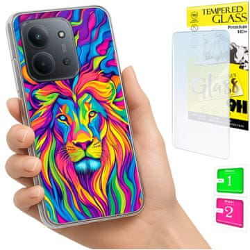 shumee Ovitek za Xiaomi Redmi 15C 5G 173mm / Poco C85 Ovitek z levjim hrbtom + 9H steklo
