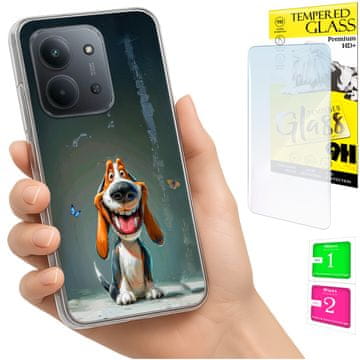 shumee Ovitek za Xiaomi Redmi 15C 5G 173mm / Poco C85 ovitek s psom + 9H steklo
