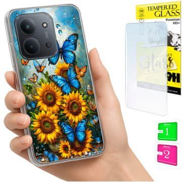shumee Ovitek za Xiaomi Redmi 15C 5G 173mm / Poco C85, zadnja stran, metuljček + 9H STEKLO