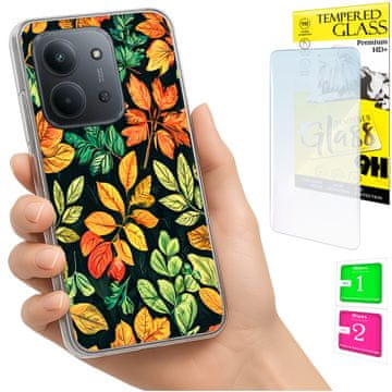 shumee Ovitek za Xiaomi Redmi 15C 5G 173mm / Poco C85 zadnja stran ovitka z listi + 9H STEKLO