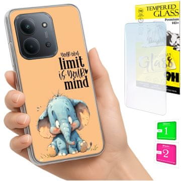 shumee Ovitek za Xiaomi Redmi 15C 5G 173mm / Poco C85, hrbtna stran, slon + 9H steklo