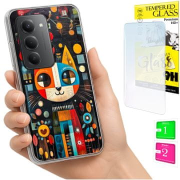 shumee Ovitek za Xiaomi Redmi 15 4G / 5G 169 mm ovitek/hrbtni pokrovček Cat + STEKLO