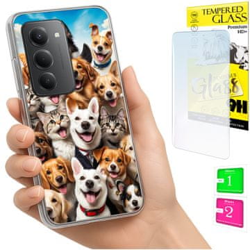 shumee Ovitek za Xiaomi Redmi 15 4G / 5G 169 mm zadnji ovitek s psi + STEKLO