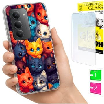 shumee Ovitek za Xiaomi Redmi 15 4G / 5G 169 mm zadnji ovitek mačke + STEKLO