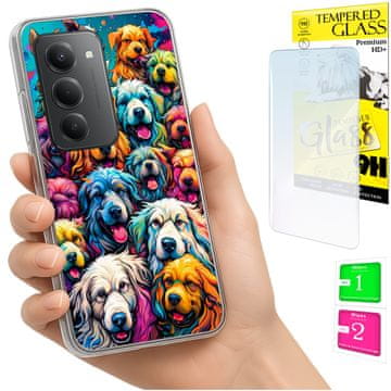 shumee Ovitek za Xiaomi Redmi 15 4G / 5G 169 mm ovitek zadnji ovitek psi + STEKLO
