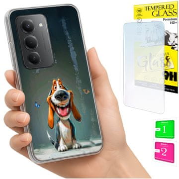shumee Ovitek za Xiaomi Redmi 15 4G / 5G 169mm ovitek zadnji ovitek pes + STEKLO