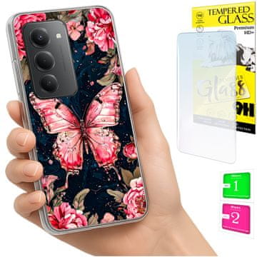 shumee Ovitek za Xiaomi Redmi 15 4G / 5G 169 mm zadnja stran metulj + STEKLO