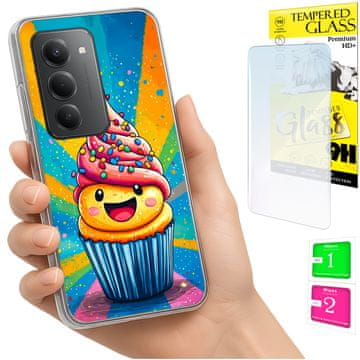 shumee Ovitek za Xiaomi Redmi 15 4G / 5G 169 mm zadnji ovitek torta + STEKLO