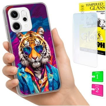 shumee Ovitek za Oppo Reno 14F / 14 FS 5G FOTO ovitek tiger + STEKLO