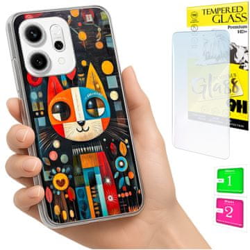 shumee Ovitek za Oppo Reno 14F / 14 FS 5G FOTO ovitek Cat + STEKLO