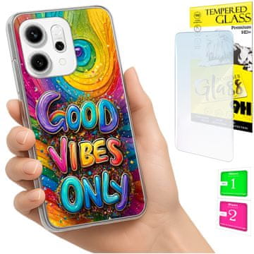 shumee Ovitek za Oppo Reno 14F / 14 FS 5G FOTO ovitek z vibrirajočim steklom + steklo