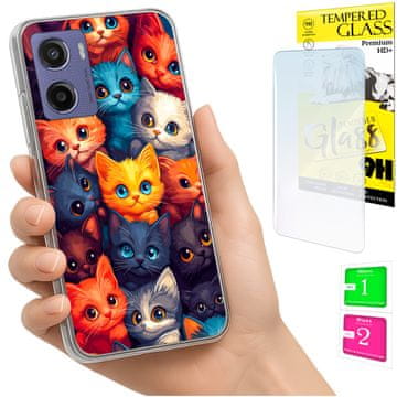 shumee Ovitek za Motorola Moto E15 / Moto G05 FOTO ovitek Kittens STEKLO