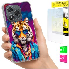 shumee Ovitek za Honor 400 Lite FOTO zadnja stran ovitka Tiger grafika + 9H steklo