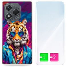 shumee Ovitek za Honor 400 Lite FOTO zadnja stran ovitka Tiger grafika + 9H steklo