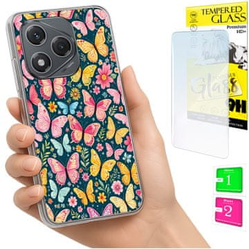 shumee Ovitek za Honor 400 Lite FOTO na hrbtni strani grafike z metulji + 9H steklo
