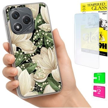 shumee Ovitek za Honor 400 Lite FOTO zadnja stran grafike rože + 9H STEKLO