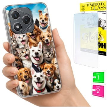 shumee Ovitek za Honor 400 Lite FOTO zadnja stran grafike psi + 9H STEKLO