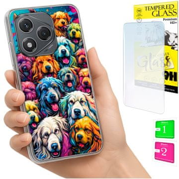 shumee Ovitek za Honor 400 Lite FOTO zadnja stran grafike psi + 9H STEKLO