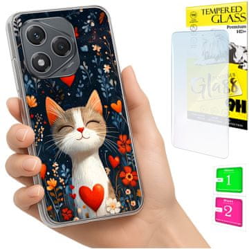 shumee Ovitek za Honor 400 Lite FOTO zadnja stran grafike mucek + 9H STEKLO